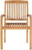 vidaXL Stapelbare Gartenstühle mit Kissen 8 Stk. Massivholz Teak 3073280 Bild 5