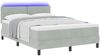 vidaXL LED Boxspringbett mit Kopfteil Hellgrau 140 x 190 cm Samt 3342716 Bild 3