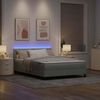 vidaXL LED Boxspringbett mit Kopfteil Hellgrau 140 x 190 cm Samt 3342716 Bild 5