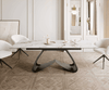 Esstisch Edge 180-220x100 Keramik Calacatta Luxe Weiß-Gold-Grau W-Gestell Effektfinish Titan Ausziehbar Bild 2