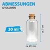 Mini Glasflaschen mit Korken 30ml ( 24er Pack ) - Kleine Glasfläschchen zum Befüllen - Reagenzglas Glas für Hochzeit - Mini Gläser Gastgeschenke Bild 2