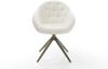 Drehstuhl Gaio-Flex Bouclé Soft Beige Kreuzgestell breit Effektfinish Titan 360° drehbar Wippfunktion Bild 2