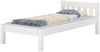 Erst-Holz Einzelbett Weiß 90x200 Bett, Rollrost, Matratze Senkrechte Balken Bild 3