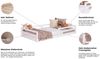 Ticaa Kinderbett, Neo Hausbett Bodenbett mit Rausfallschutz 150kg, inkl. Lattenrost & abnehmbarem Rausfallschutz, 140x200, Weiß Bild 3
