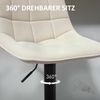 Barhocker 2er-Set, verstellbar 63-84 cm, gepolstert, drehbar, mit Lehne und Fußstütze, beige Bild 2