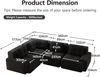 Flieks 3-Sitzer Modulares Ecksofa, Cloud Sofa Cord rahmenlos, Lounge Sofa bodennah, mit breiten Armlehnen, Schwarz Bild 4
