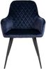 House Nordic Esszimmerstuhl, Samt, blau, schwarze Beine, HN1205 - 2er set Bild 2