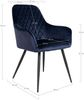 House Nordic Esszimmerstuhl, Samt, blau, schwarze Beine, HN1205 - 2er set Bild 5