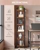 Bücherregal, Regal, Standregal, Schmales Bücherregal, Industrielles Eckregal, Schlankes Regal für Heimbüro, Wohnzimmer, Schlafzimmer, Küche, 6 Ebenen Vintagebraun-Schwarz Bild 2
