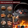 Dutch Oven 9 l mit Füßen aus Gusseisen – vorgebrannt mit Deckelheber & Standfüßen inkl. Rezeptbuch für Grill Outdoor & Feuerstelle Bild 2