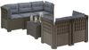 vidaXL 5-Sitzer Gartensofa mit Kissen Rattan-Look PP Hellgrau 3443921 Bild 2