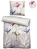 biberna Seersucker Bettwäsche 0025008 BLUME, taupe, 1x 135x200 cm + 1x 80x80 cm Bild 4
