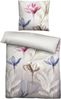 biberna Seersucker Bettwäsche 0025008 BLUME, taupe, 1x 135x200 cm + 1x 80x80 cm Bild 2