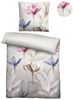biberna Seersucker Bettwäsche 0025008 BLUME, taupe, 1x 135x200 cm + 1x 80x80 cm Bild 5