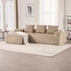 4-Sitzer Kompaktsofa aus Cord 253x158x61 cm mit Seitenfächern & Becherhaltern, taupw Bild 3