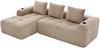 4-Sitzer Kompaktsofa aus Cord 253x158x61 cm mit Seitenfächern & Becherhaltern, taupw Bild 5