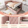 Merax Polsterbett Tagesbett Daybett 90x190cm, Schlafsofa mit hydraulischem Stauraum, Kinderbett Jugendbett Bettgestell mit Lattenrost aus Holz, Samt, Rosa Bild 4