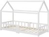 Kindereinzelbett 90×200 cm aus Massivholz mit Tafel und Rausfallschutz, weiß Bild 5