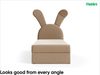MEBLINI Kinderbett mit Bettkasten KANINCHEN 100x200 Rechts – H3/Braun Samt Gepolstert Einzelbett mit Matratze - Polsterbett mit Stauraum - Bett mit Kopfteil – Stauraumbett Bild 5