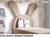MEBLINI Kinderbett mit Bettkasten KANINCHEN 100x200 Rechts – H3/Braun Samt Gepolstert Einzelbett mit Matratze - Polsterbett mit Stauraum - Bett mit Kopfteil – Stauraumbett Bild 4