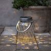 LED Solar-Laterne ,Pireus', Glas, Edelstahl, Dämmerungssensor, warmweiß, 16cm Bild 5