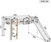 Hochbett 90x200 cm aus Kiefer+MDF, Weiß/Natur mit Rutsche, dreistufiger Leiter und rundum Rausfallschutz Bild 4