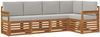 vidaXL Ecksofa Set 5 pcs Natürlich und Hellgrau Massivholz Akazie 3374796 Bild 2