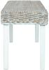 vidaXL Sitzbank 110 cm Weiß Natur Kubu-Rattan und Massivholz Mahagoni 285788 Bild 3