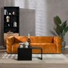 Bronx71 Samt Sofa Memphis 3-Sitzer ockergelb/cognac Bild 1