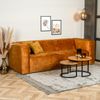 Bronx71 Samt Sofa Memphis 3-Sitzer ockergelb/cognac Bild 3