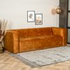 Bronx71 Samt Sofa Memphis 3-Sitzer ockergelb/cognac Bild 4