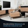 KHG Couchtisch mit 2 Fächern & 1 Schubladen modern, Wohnzimmer-Tisch aus Holzwerkstoff Holzoptik lackiert, Gestell & Akzente in schwarz - 120 x 50 x 38 cm (B/H/T) Bild 3