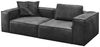 KAWOLA Sofa CARMO 3-Sitzer Leder anthrazit 68 x 118 x 266 cm Bild 3