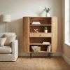 FINEBUY Bücherregal FB60543 Standregal Massivholz 105cm Wohnregal Standregal Stauraumregal, Funktionale Aufbewahrung im zeitlosen Look, Natürliches Möbelstück mit klarer Linienführung Bild 5