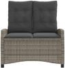 vidaXL Gartenbank Verstellbar mit Kissen Grau Poly Rattan 368228 Bild 3