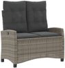 vidaXL Gartenbank Verstellbar mit Kissen Grau Poly Rattan 368228 Bild 2