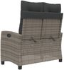 vidaXL Gartenbank Verstellbar mit Kissen Grau Poly Rattan 368228 Bild 5