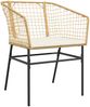 vidaXL 5-tlg. Garten-Essgruppe mit Kissen Braun Poly Rattan Glas 3334509 Bild 4