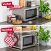 Mikrowellenregal, Bäckerregal mit 2 integrierten Hakenleisten, aus Metall in weiß Bild 3