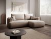 Selsey ''Ovo Mini' Eckschlafsofa rechtsseitig mit Stauraum, Easy-Clean-Samtbezug, beige, 93 x 238 x 156 cm Bild 2