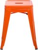 Hocker FULDA 4er Set - 40 x 40 x 46 cm, Metall, Orange | Küchenhocker Esszimmerhocker Stapelhocker Bild 2