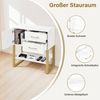 BarberPub Sideboard mit 2 Schubladen, Badezimmerschrank mit Schrank & Offener Ablage, Kommode Metallgestell, Beistellschrank für Friseursalon, Aufbewahrungsschrank, 6678 Bild 4