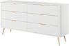AX LIVING Kommode Weiß mit Schubladen Vespasia 163 6S - 163,2cm breit Bild 5