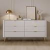 AX LIVING Kommode Weiß mit Schubladen Vespasia 163 6S - 163,2cm breit Bild 2