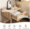 COSTWAY Nachttisch (1-St), mit Schublade und Rattan-Design, Eiche, 40x40x55cm Bild 3