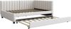 Polsterbett 140x200 cm ohne Matratze, Tagesbett mit Ausziehbett 90x190 cm, Samt Beige Bild 4