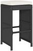 vidaXL Garten-Barhocker mit Kissen 4 Stk. Schwarz Poly Rattan 368689 Bild 3