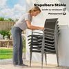 Outsunny Garten-Essgruppe mit 6 Atmungsaktiven Stühlen, Sicherheitsglas Tischplatte, (Gartenset, 7-tlg, Gartenmöbel Set), für Garten Balkon Terrasse Schwarz Bild 4