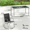 Outsunny Garten-Essgruppe mit 6 Atmungsaktiven Stühlen, Sicherheitsglas Tischplatte, (Gartenset, 7-tlg, Gartenmöbel Set), für Garten Balkon Terrasse Schwarz Bild 3