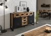 Sideboard Mango 150x45x90 natur klar lackiert / Metall schwarz BLACKBURN #110 Bild 3
